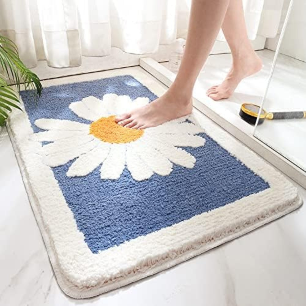 Soft Floral Bathroom Mat
