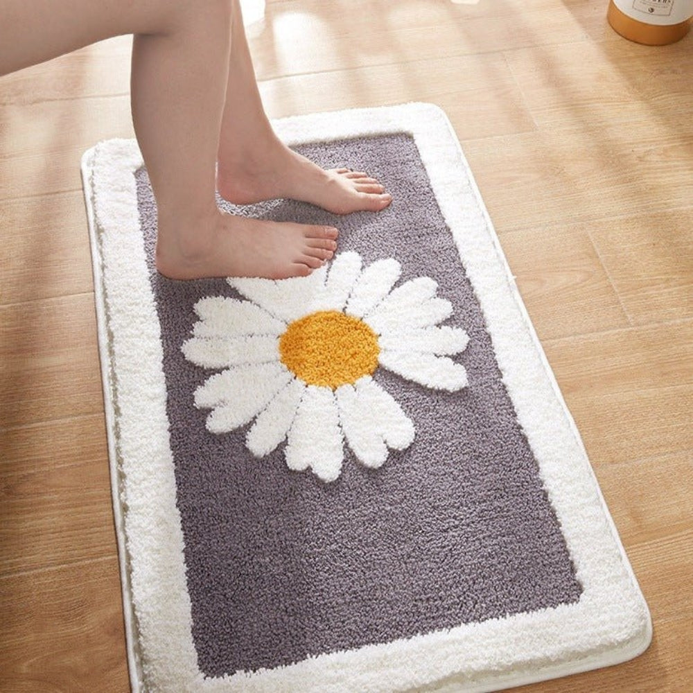 Soft Floral Bathroom Mat