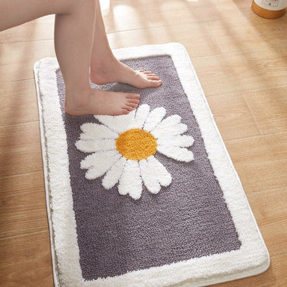 Soft Floral Bathroom Mat