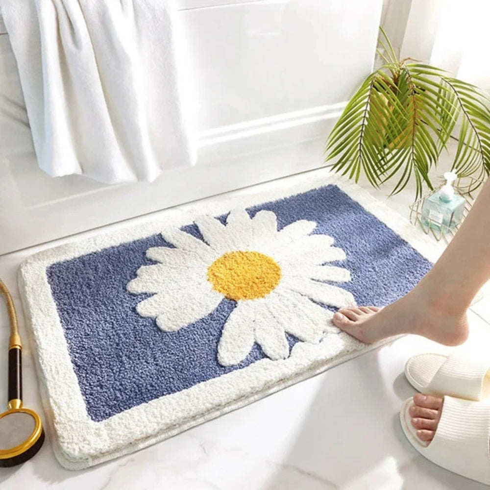 Soft Floral Bathroom Mat