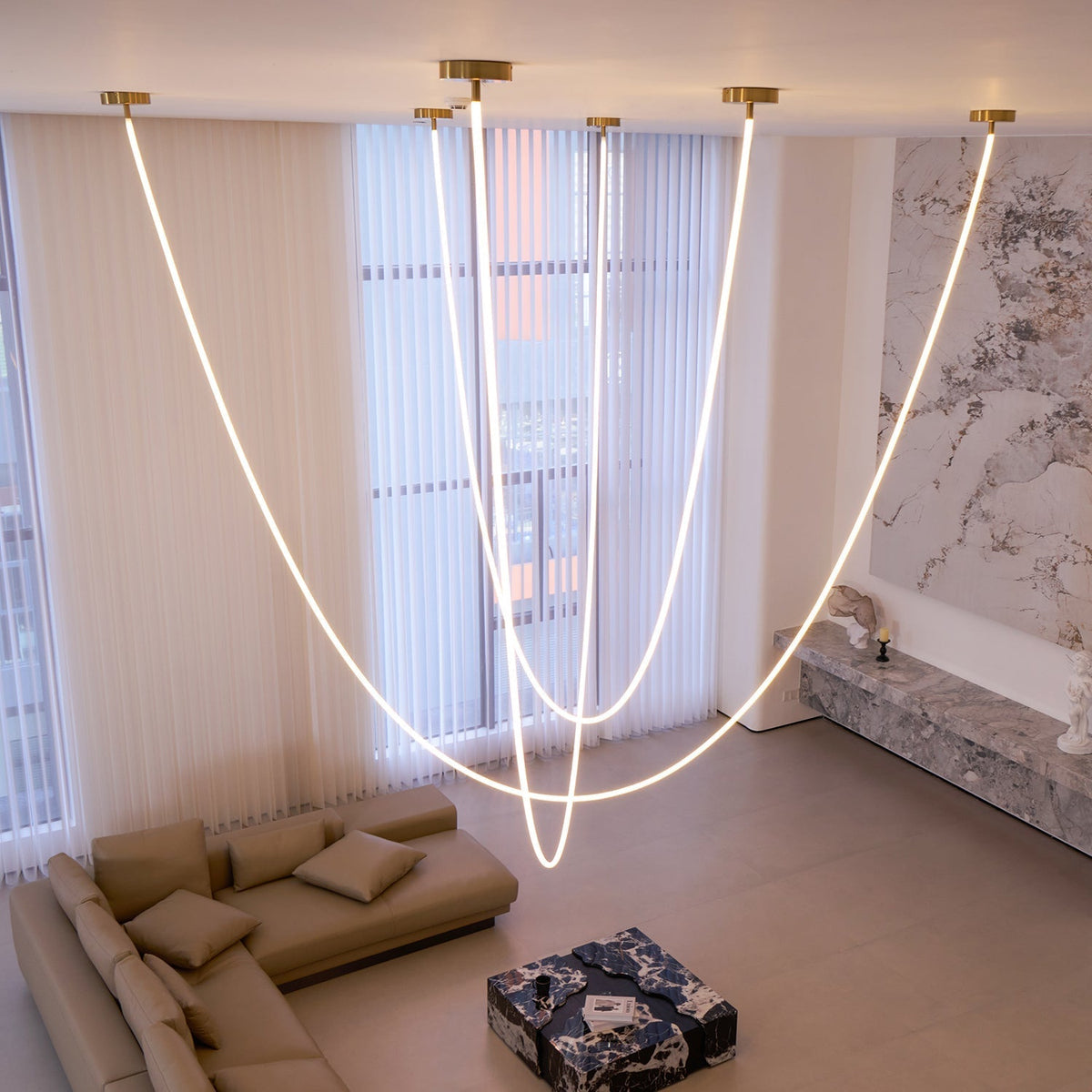 Luxury Gold LED Hanging Light Fixture