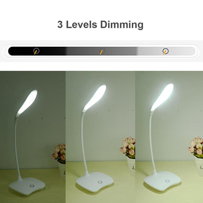 Portable 14 LED Desk Lamp with USB Rechargeable Dimmer