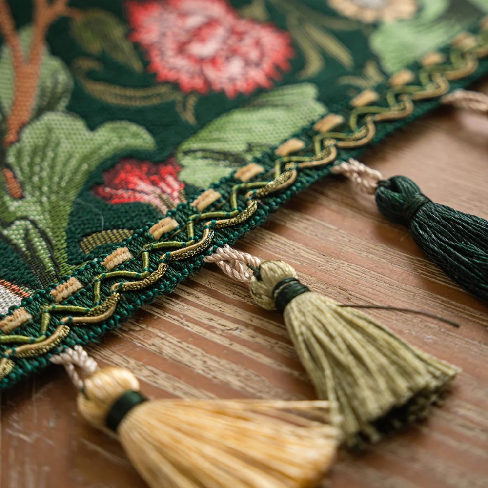 Elegant Floral Embroidered Table Runner