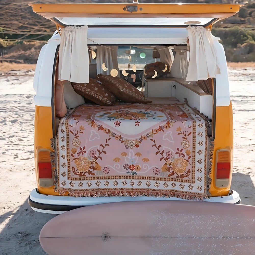 Colorful Outdoor Blanket - Lightweight Plush Picnic Throw