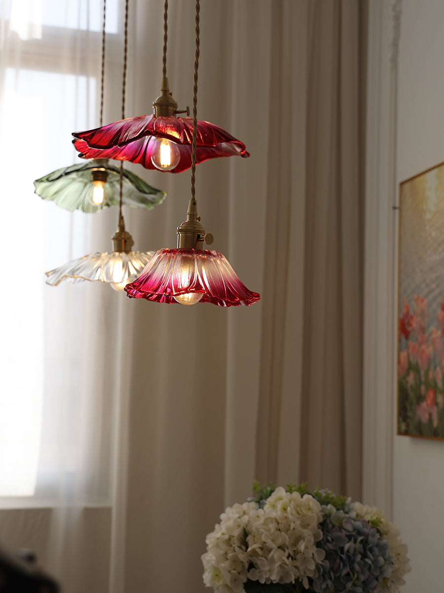 Beautiful Glass Floral Pendant Light Fixtures