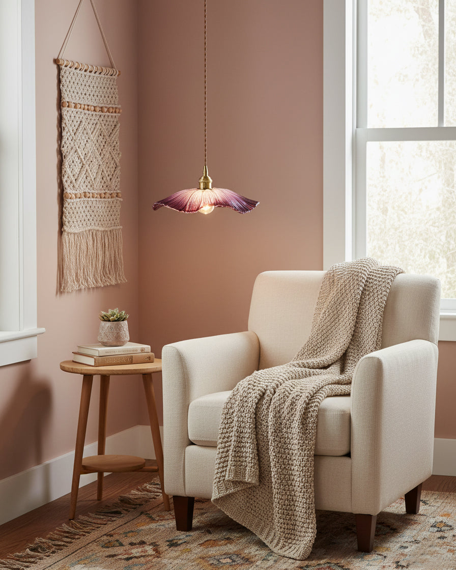 Beautiful Glass Floral Pendant Light Fixtures
