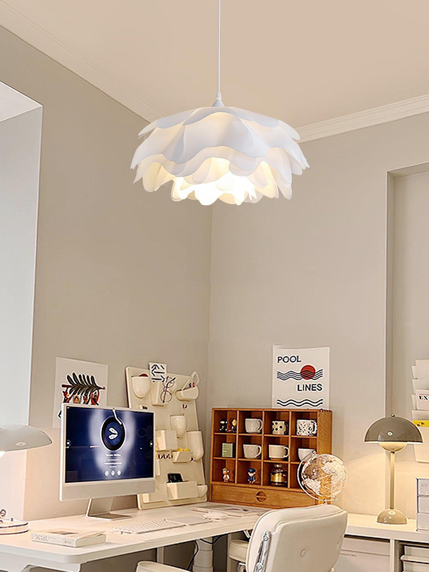Beautiful Floral Glass Hanging Lamp