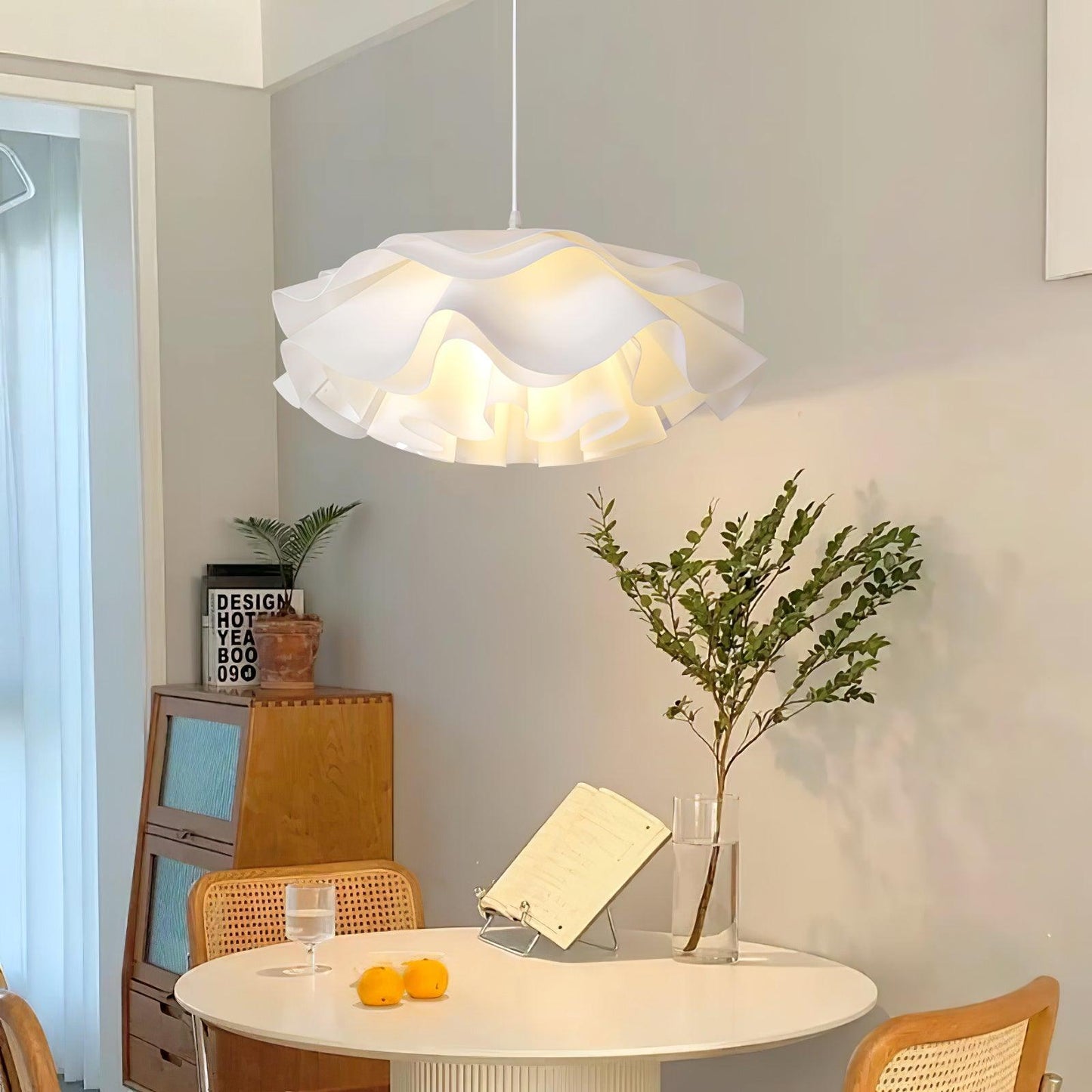 Beautiful Floral Glass Hanging Lamp