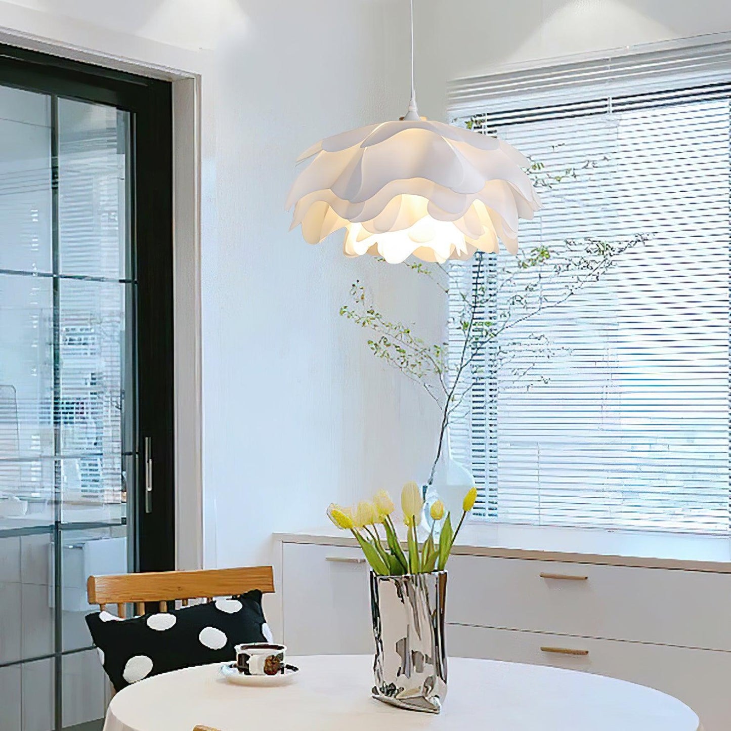 Beautiful Floral Glass Hanging Lamp