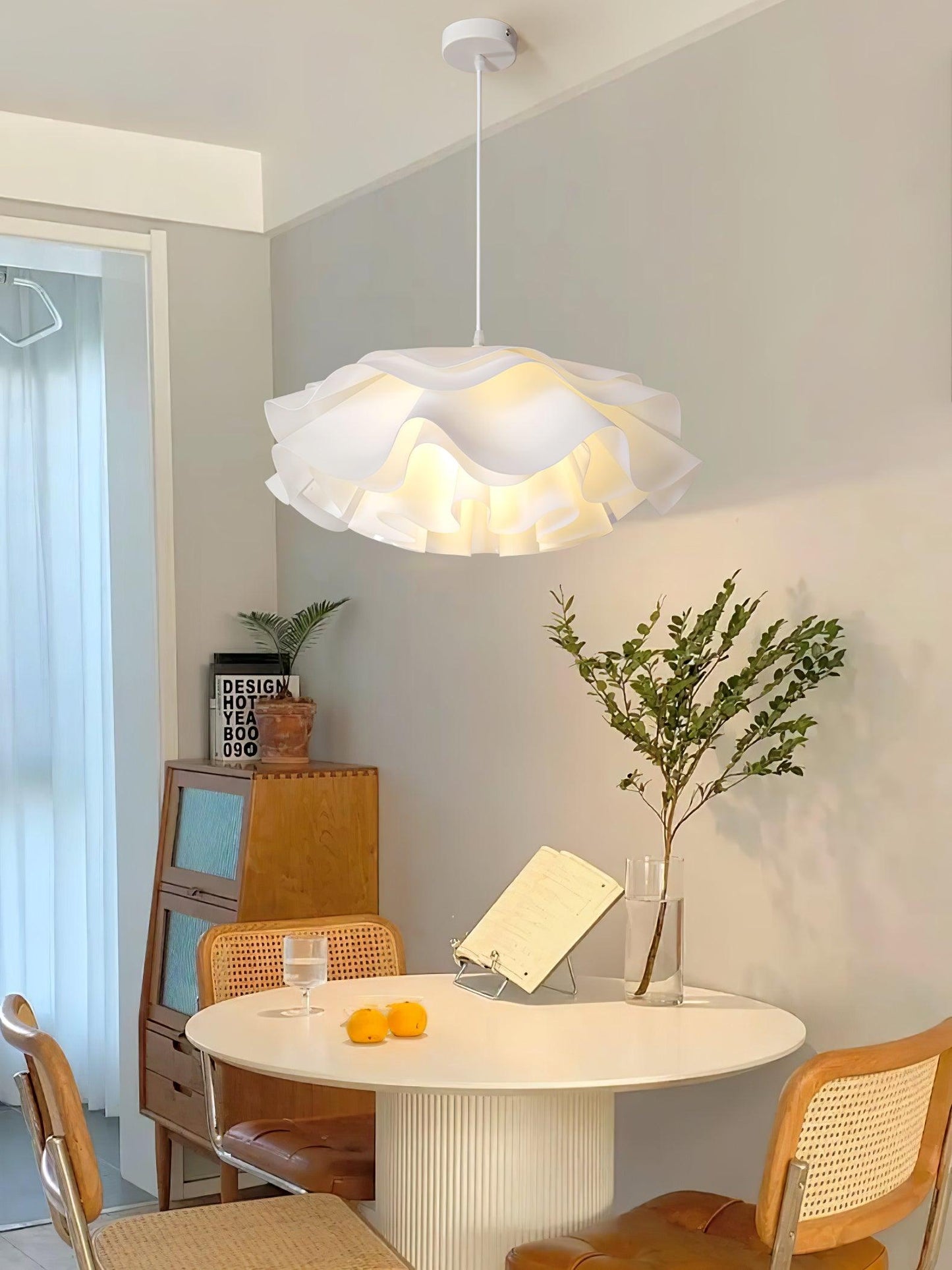 Beautiful Floral Glass Hanging Lamp