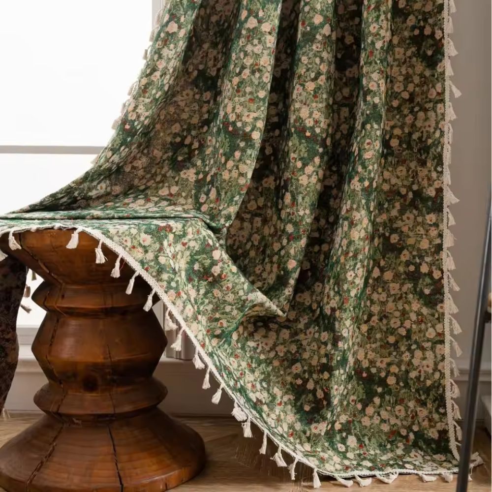 Classic Floral Design Window Curtain