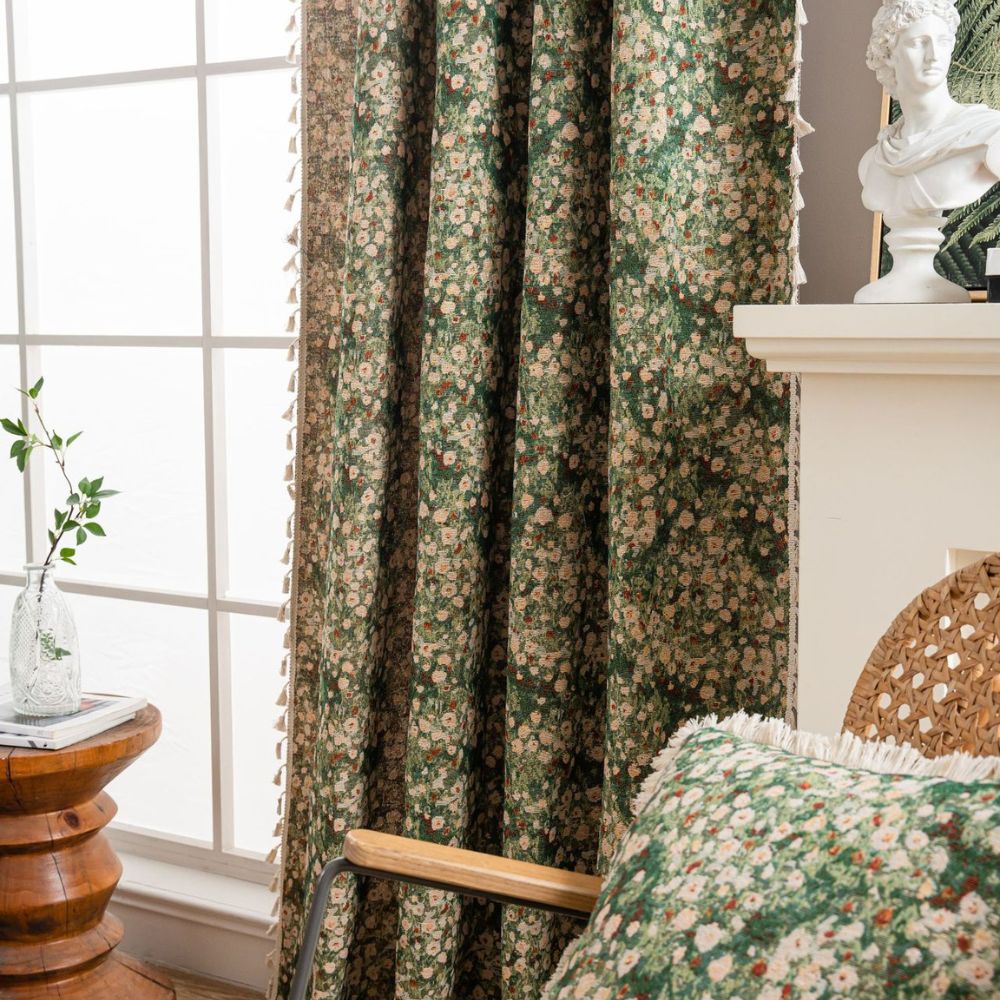 Classic Floral Design Window Curtain