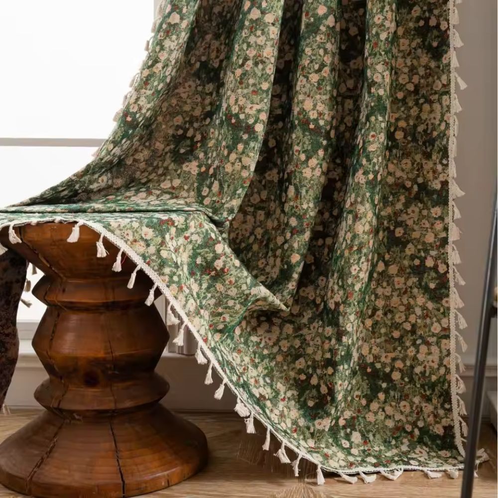 Classic Floral Design Window Curtain