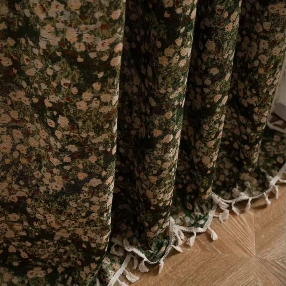 Classic Floral Design Window Curtain