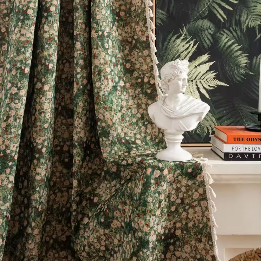 Classic Floral Design Window Curtain - Cofik