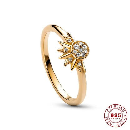 Beautiful Sterling Silver Moon Sun Ring