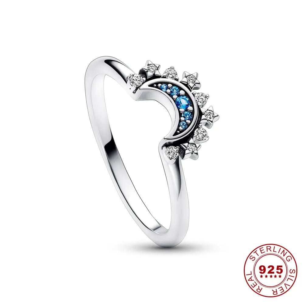 Beautiful Sterling Silver Moon Sun Ring