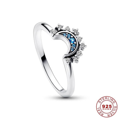 Beautiful Sterling Silver Moon Sun Ring