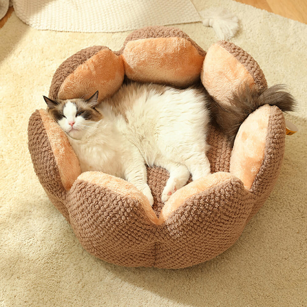 Cozy Pet Bed Soft Floral Pattern for Cats Dogs