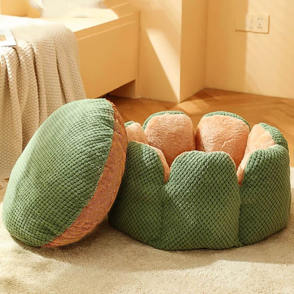 Cozy Pet Bed Soft Floral Pattern for Cats Dogs
