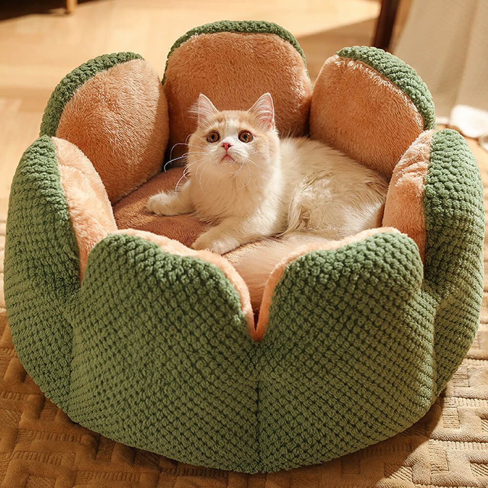 Cozy Pet Bed Soft Floral Pattern for Cats Dogs