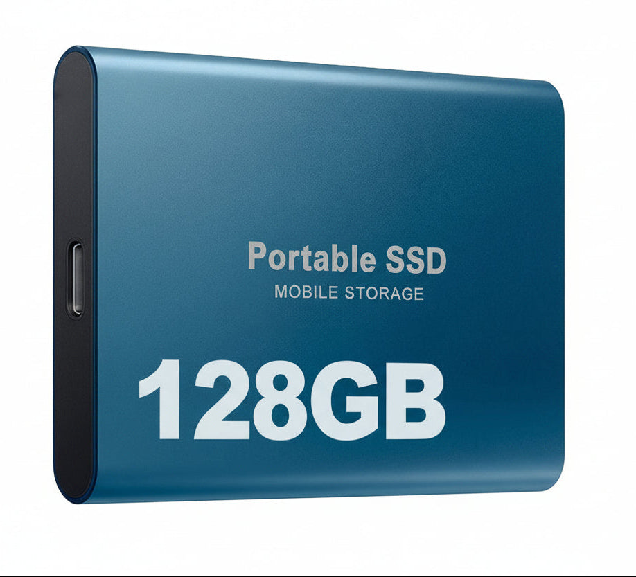 Compact 128GB USB External Solid State Drive Fast Storage