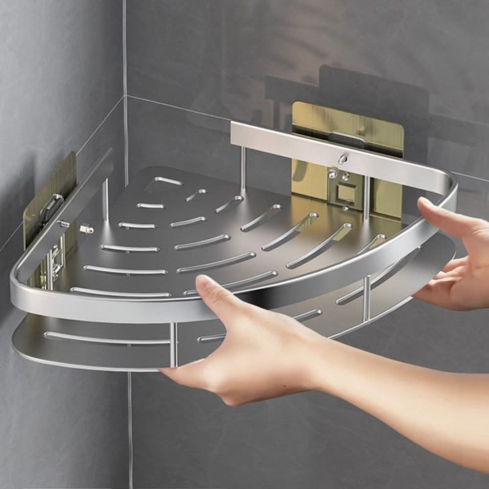 Easy Install Aluminum Bathroom Corner Shelf