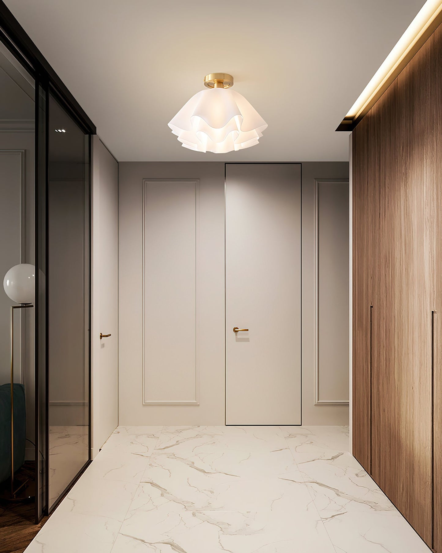 Brass Pendant Light Adjustable Modern Ceiling Fixture