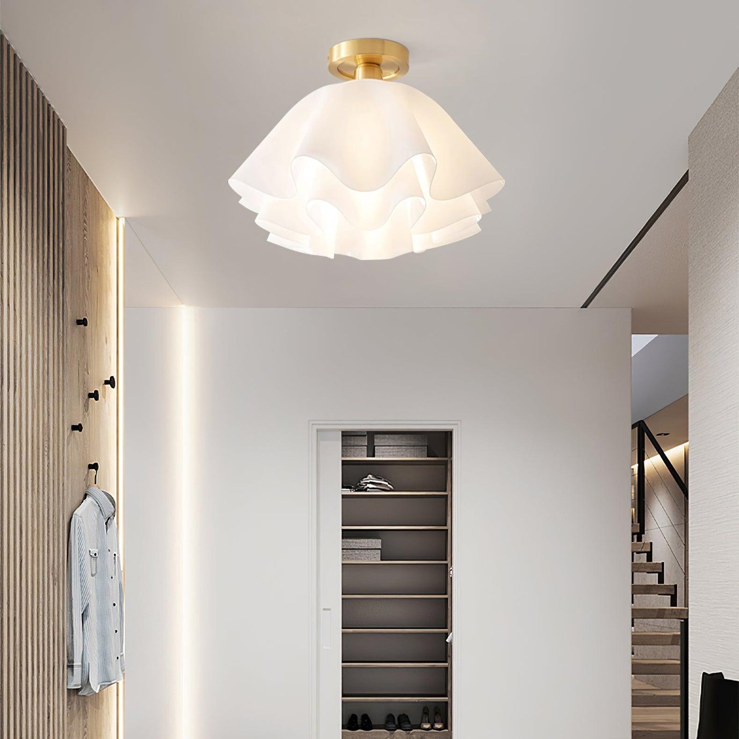 Brass Pendant Light Adjustable Modern Ceiling Fixture