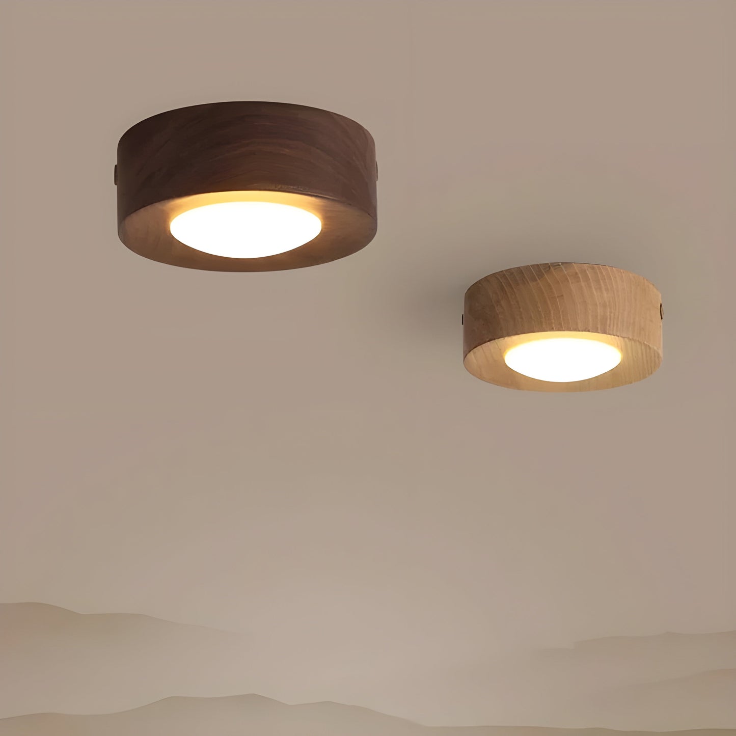 Brown Wooden LED Ceiling Lamp