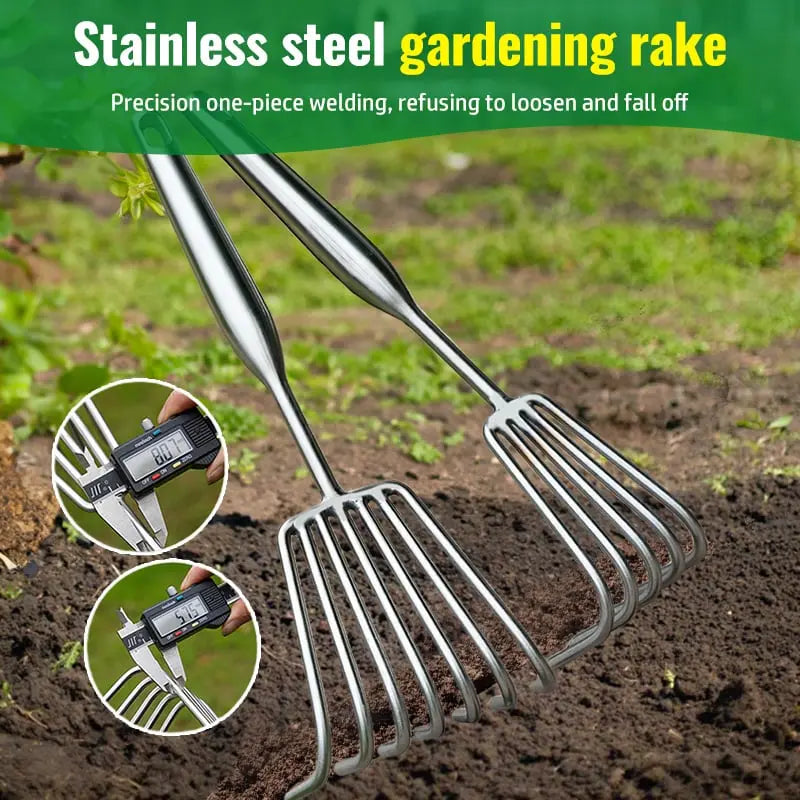 Heavy Duty Steel Garden Rake with Comfort Grip