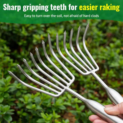 Heavy Duty Steel Garden Rake with Comfort Grip