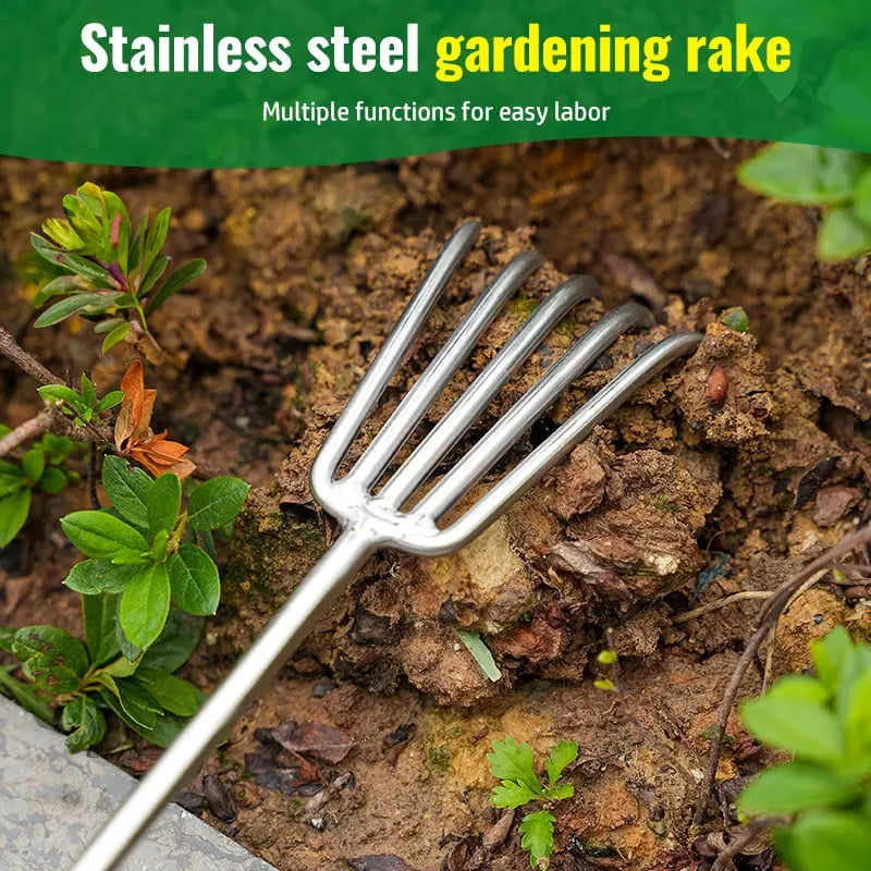 Heavy Duty Steel Garden Rake with Comfort Grip