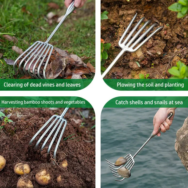 Heavy Duty Steel Garden Rake with Comfort Grip