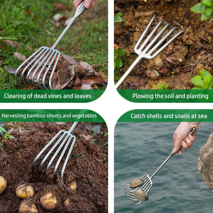 Heavy Duty Steel Garden Rake with Comfort Grip