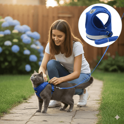 Safe Cat Harness with Reflective Straps