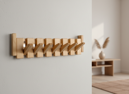 Traditional Wood Hall Tree Coat Rack