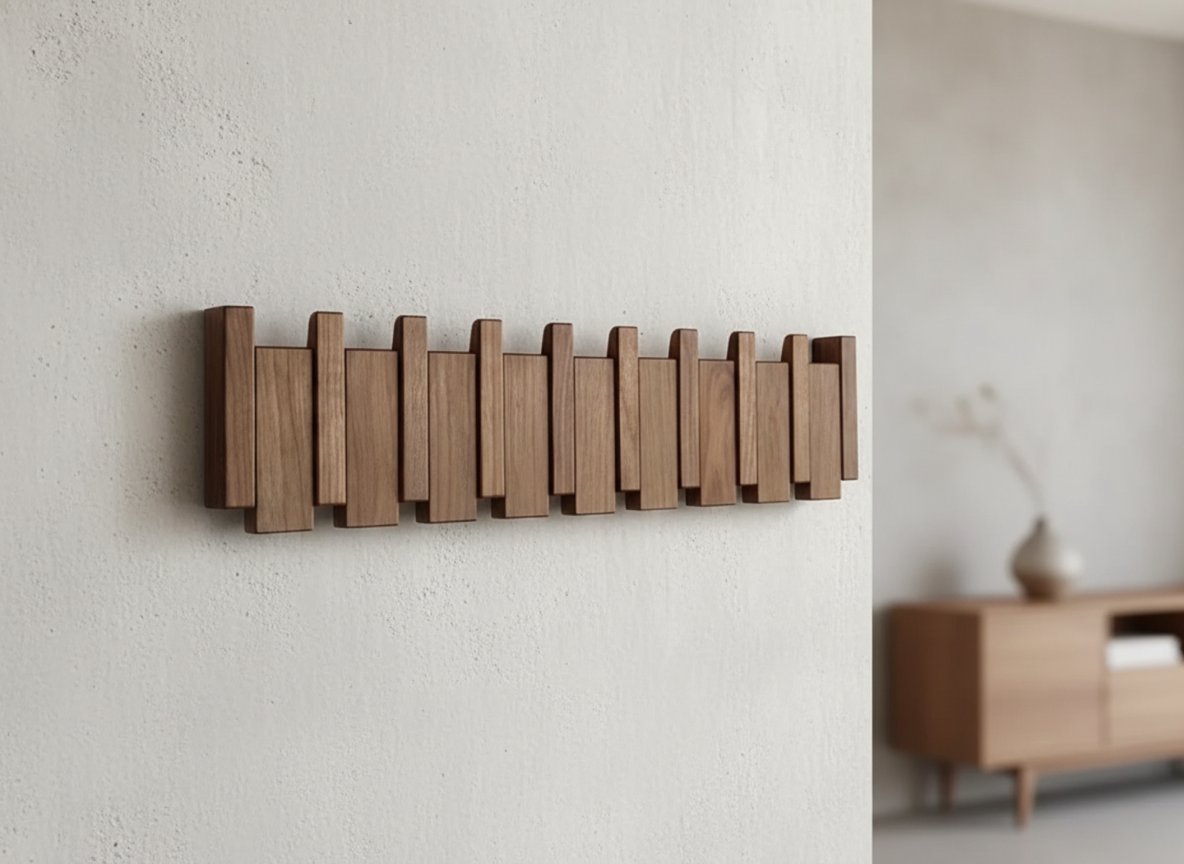 Traditional Wood Hall Tree Coat Rack
