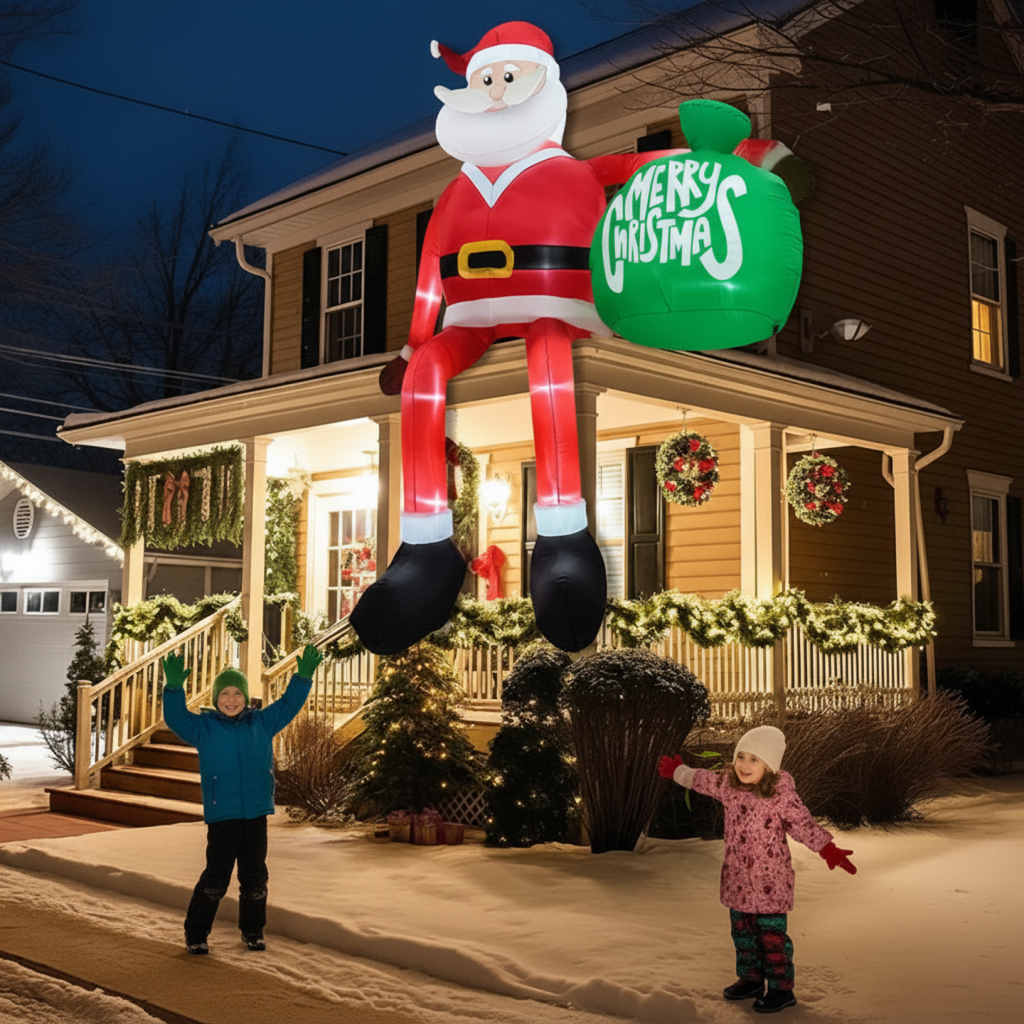 Giant 8FT Blowup Christmas Climber Santa - Cofik