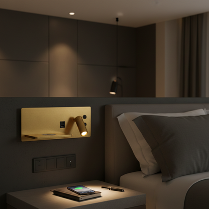 Smart LED Wall Light with USB and Storage