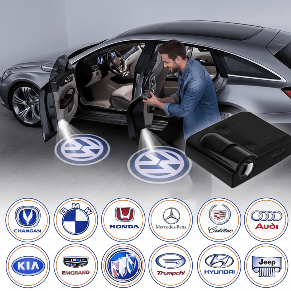 Customizable LED Car Door Lamp with Wireless Design - Cofik