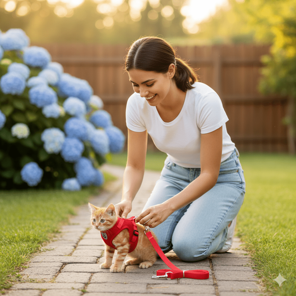 Safe Cat Harness with Reflective Straps