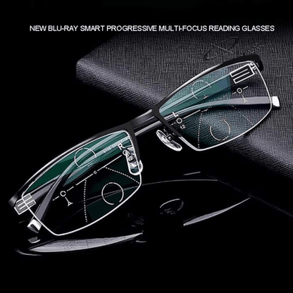 Smart Progressive Glasses with Auto Focus and Blue Light Blocker