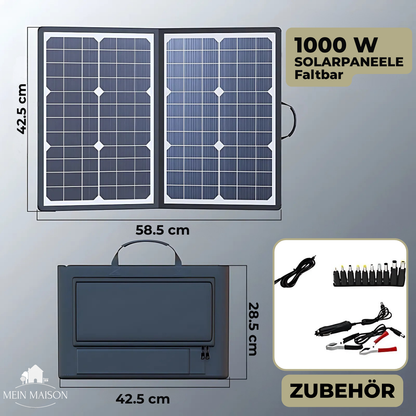 Portable 1000W Solar Power Kit for Outdoor Use