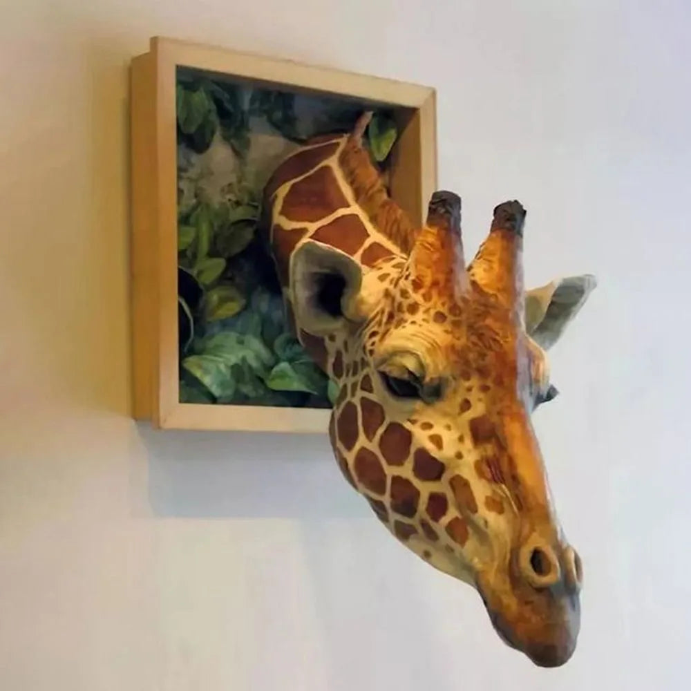 Realistic Giraffe Wall Art 3D Figure Decoration - Cofik