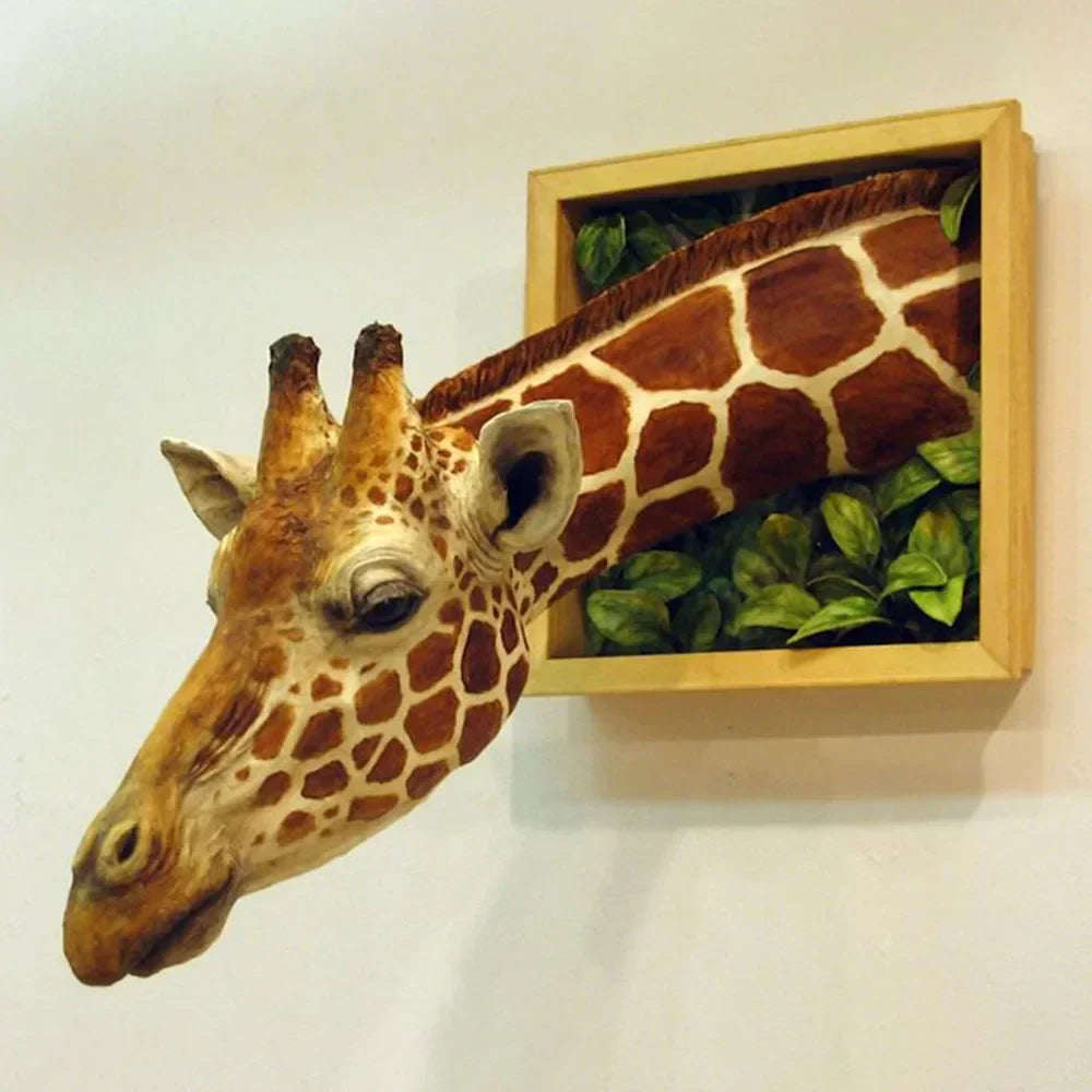 Large 3D Giraffe Head Wall Art Decoration