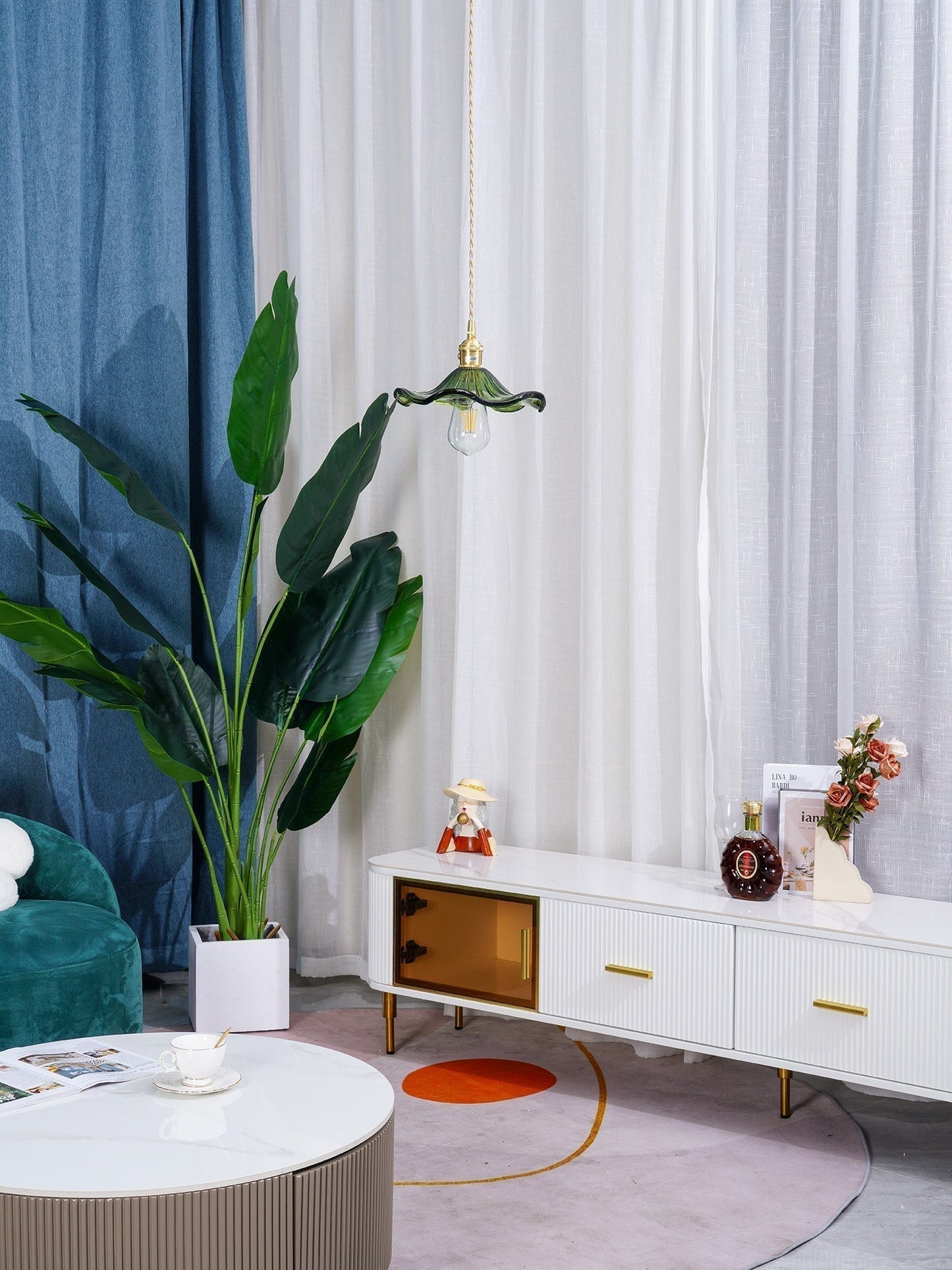 Elegant Glass Floral Hanging Light