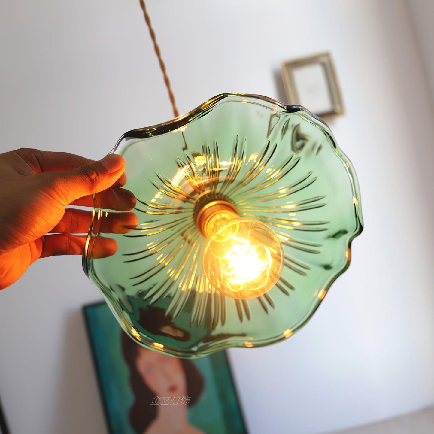 Elegant Glass Floral Hanging Light