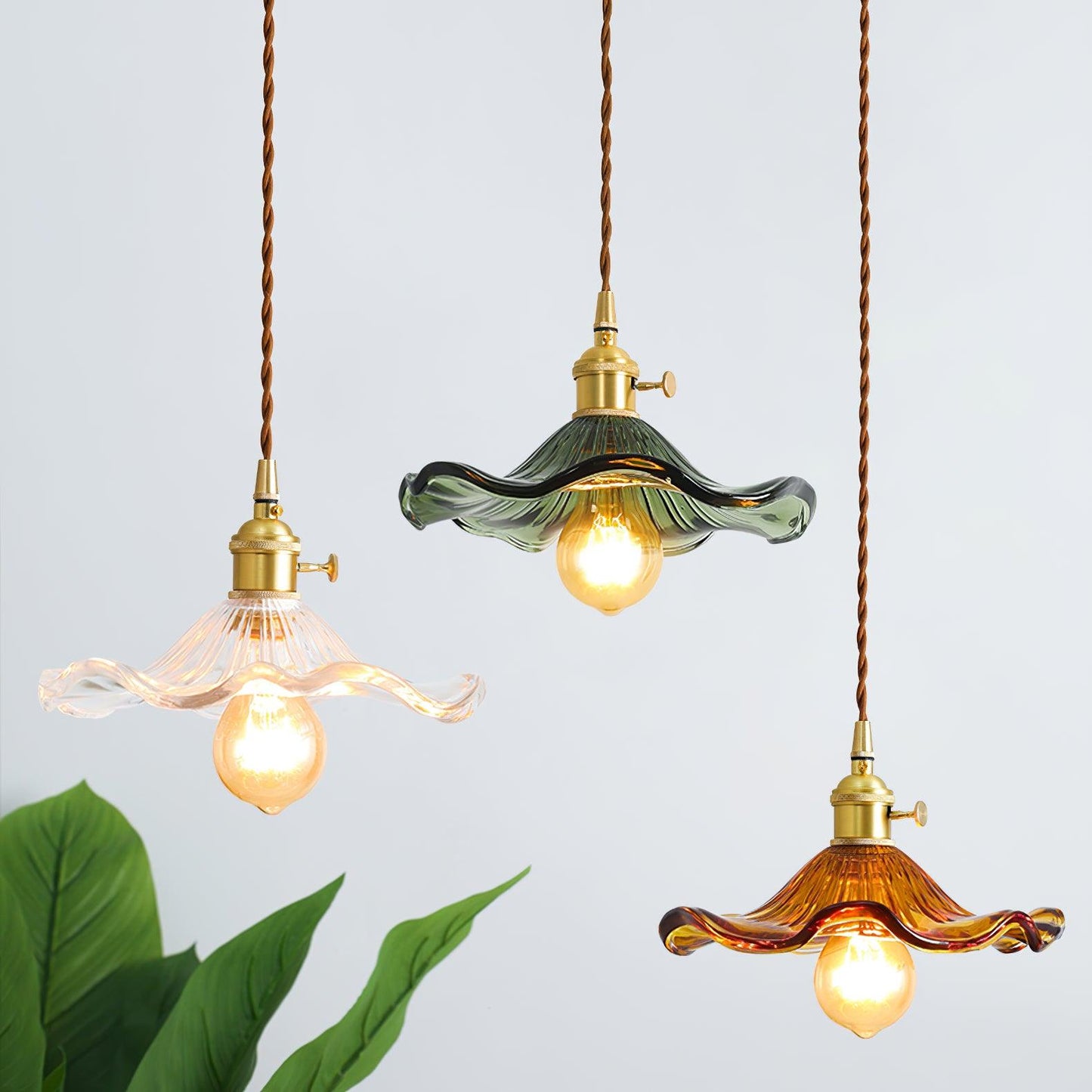 Elegant Glass Floral Hanging Light