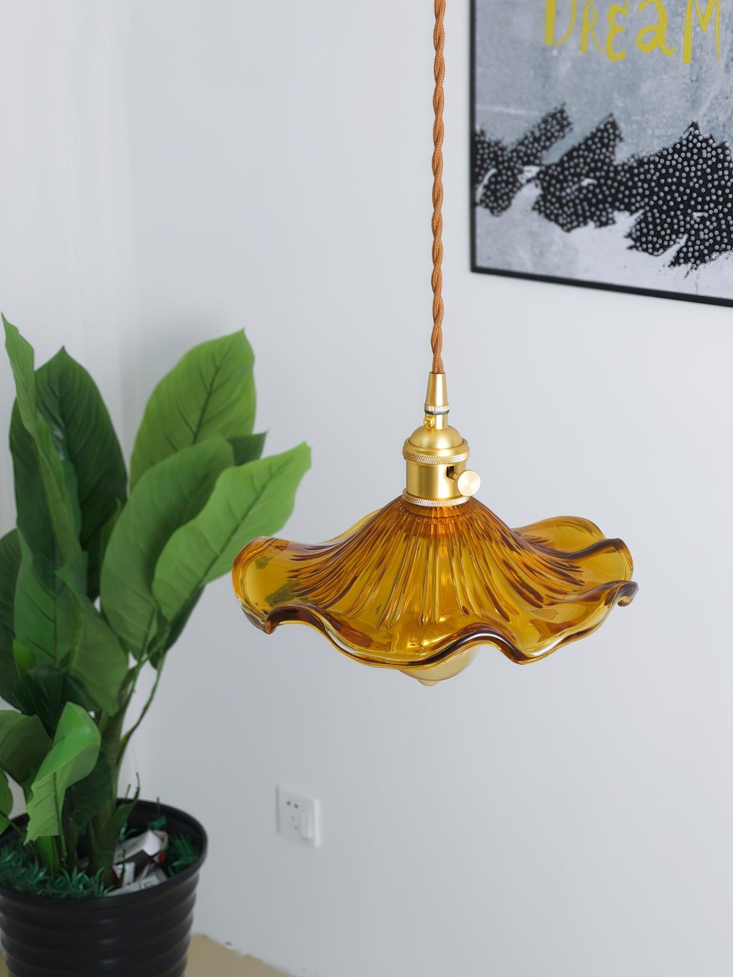 Elegant Glass Floral Hanging Light
